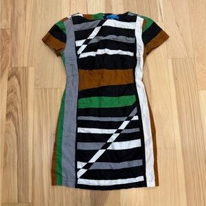 Derek Lam geometric print linen dress Size 6 #designer #dress